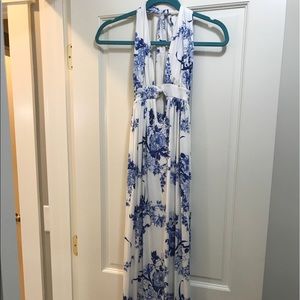 Blue and white floral dress